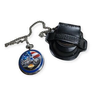Harley-Davidson‎ Pocket Watch “The Ultimate Chopper" w/ Leather Case Vintage